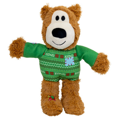 Kong – Knots - Ours avec gilet vert de Noël - Moyen/grand