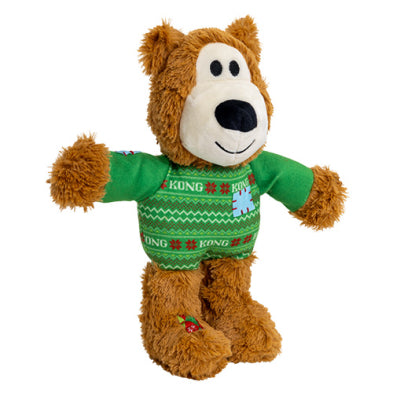 Kong – Knots - Ours avec gilet vert de Noël - Moyen/grand