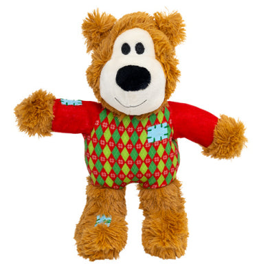 Kong – Knots - Ours avec gilet rouge de Noël - Petit/moyen