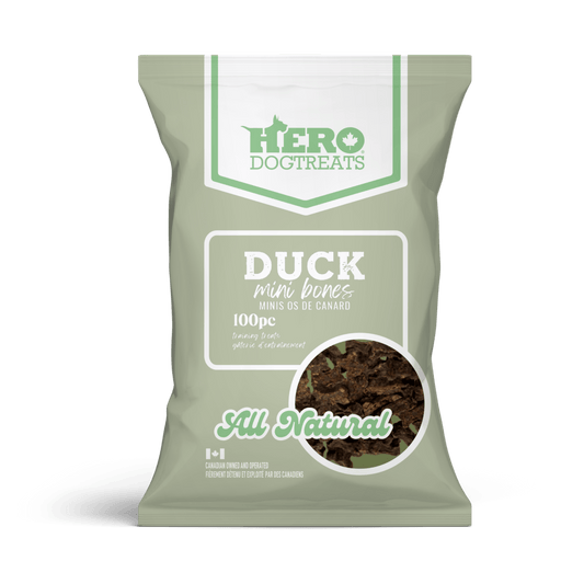 Hero Dog Treats – Mini os de canard - 100 morceaux