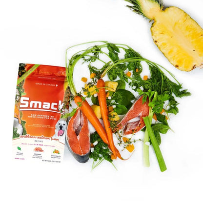 Smack – Nourriture crue déshydratée pour chien – Saumon fusion des caraïbes
