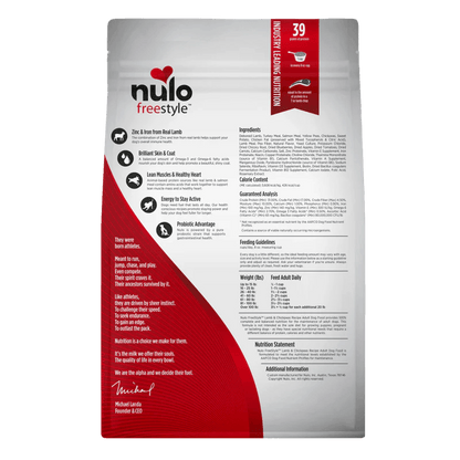 Nulo – Freestyle - Adulte sans grains - Agneau et pois chiches