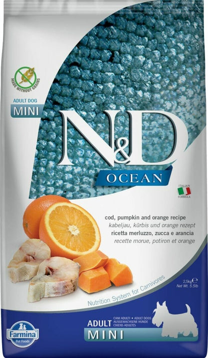 Farmina – N&D Citrouille - Adulte - Mini – Sans Grains - Morue et Orange