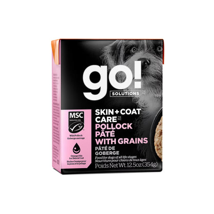 Petcurean – Go! Solutions - Tetra Pak - Skin & Coat – Goberge - 354g