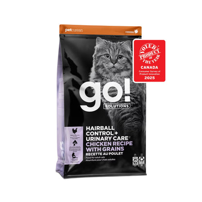 Petcurean – Go! Solutions - Boules de poils + soins urinaires - Poulet