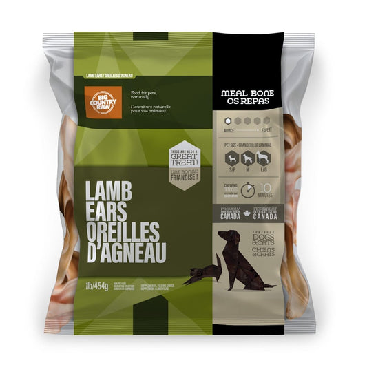 Big Country Raw – Bones – Oreilles d'agneau  - 1lb