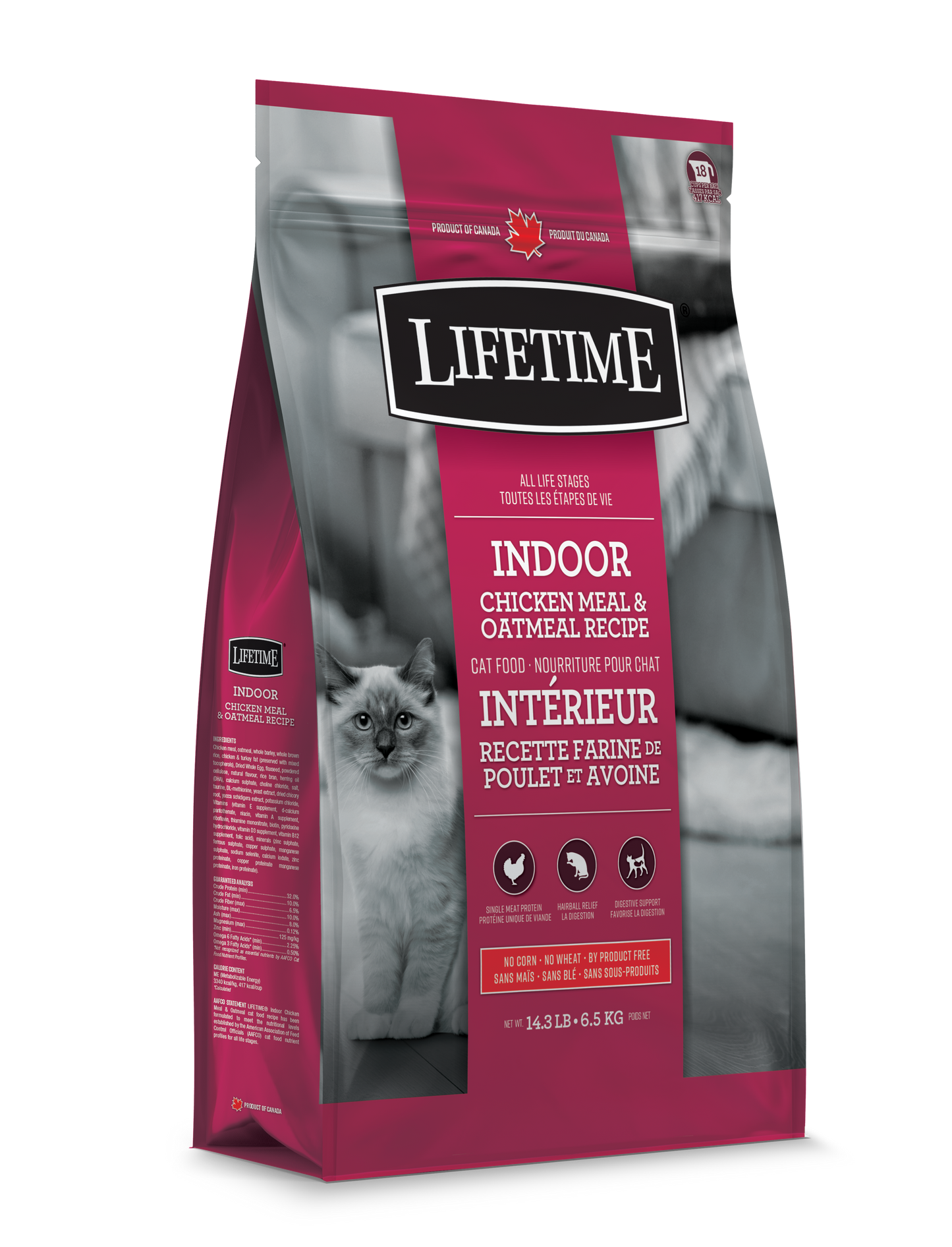 Lifetime – Pour chat d'intérieur - Poulet et avoine