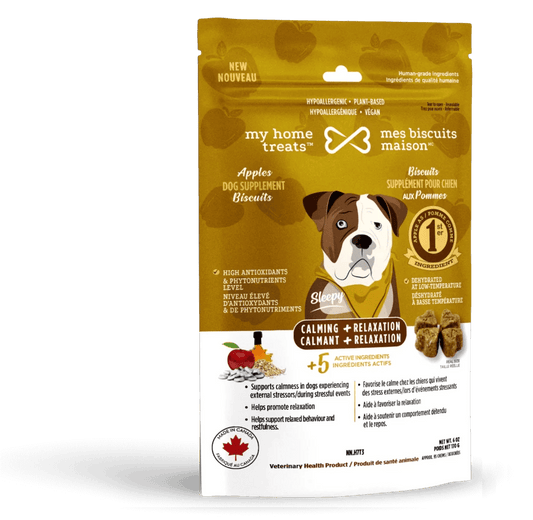 Mes biscuits maison –  Supplément hypoallergénique pour chien aux pommes - Calmant + Relaxation 170g
