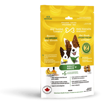 Mes biscuits maison –  Supplément hypoallergénique pour chien aux bananes - Mobilité+ 170g