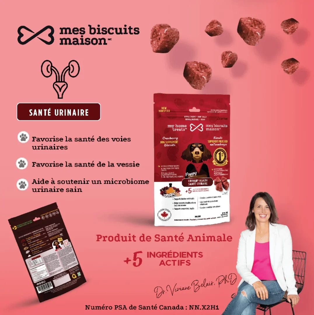 Mes biscuits maison –  Supplément hypoallergénique pour chien aux canneberges - Santé urinaire 170g
