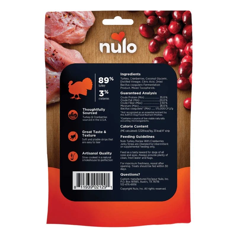 Nulo – Lanières de dinde séchées aux canneberges