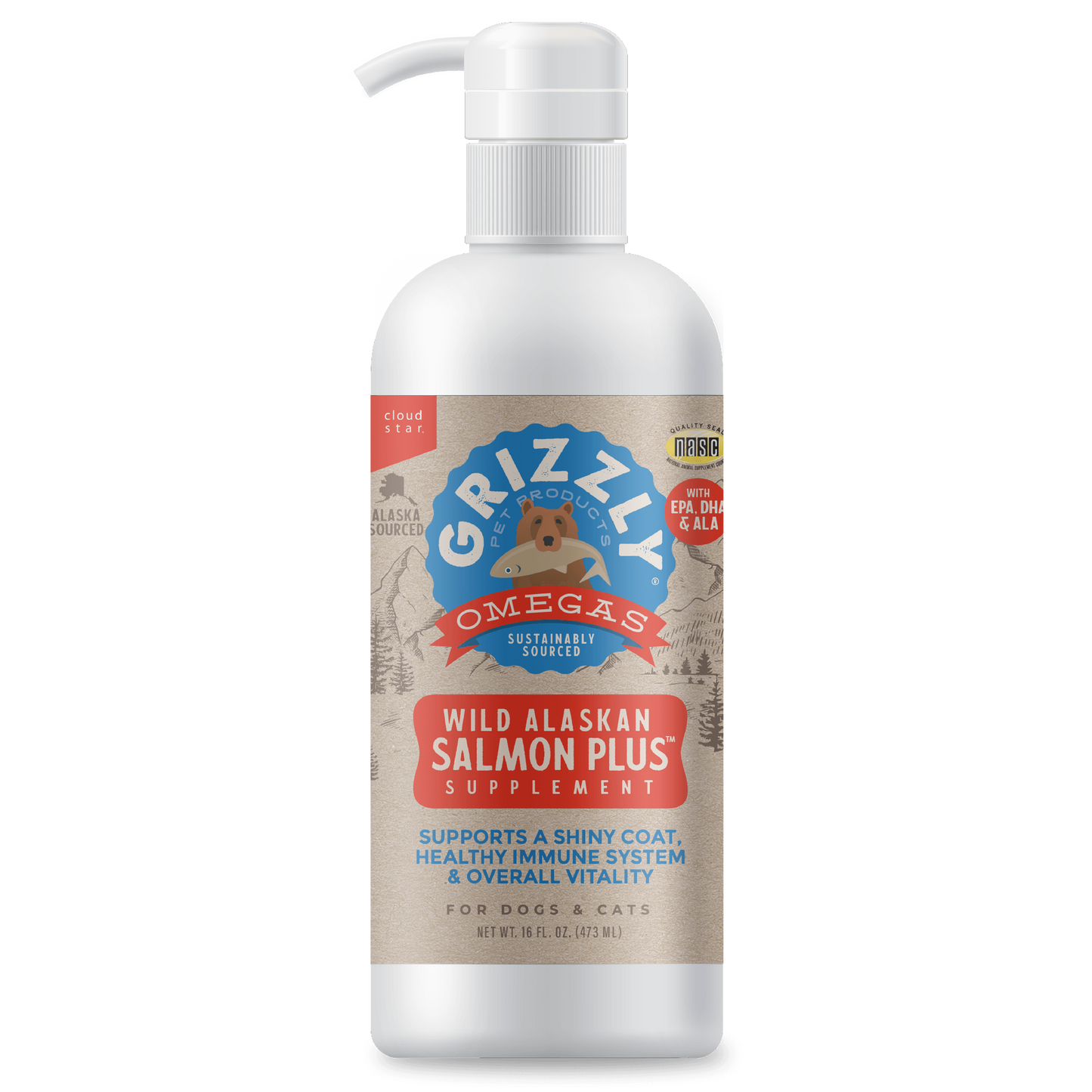 Grizzly Pet Products – Huile de saumon plus
