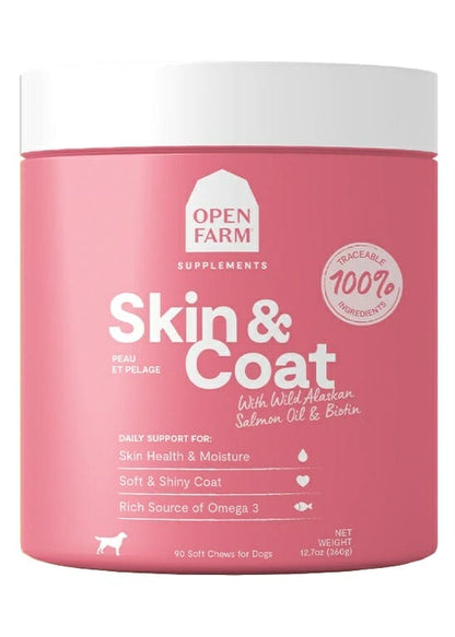 Open Farm – Supplément peau et pelage – 90 bouchées