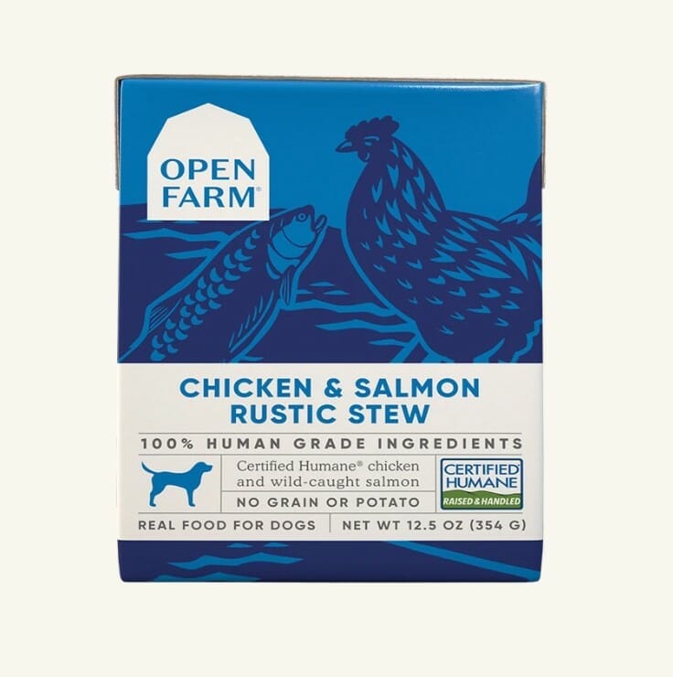 Open Farm – Ragoût rustique au saumon sauvage et poulet – 354g