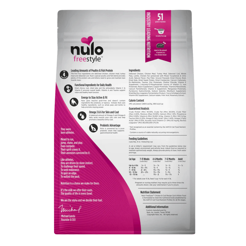 Nulo – Freestyle - Chats et chatons sans grains - Poulet et morue