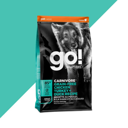 Petcurean – Go! Solutions - Carnivore – Sans Grains - Adulte - Poulet + Dinde + Canard