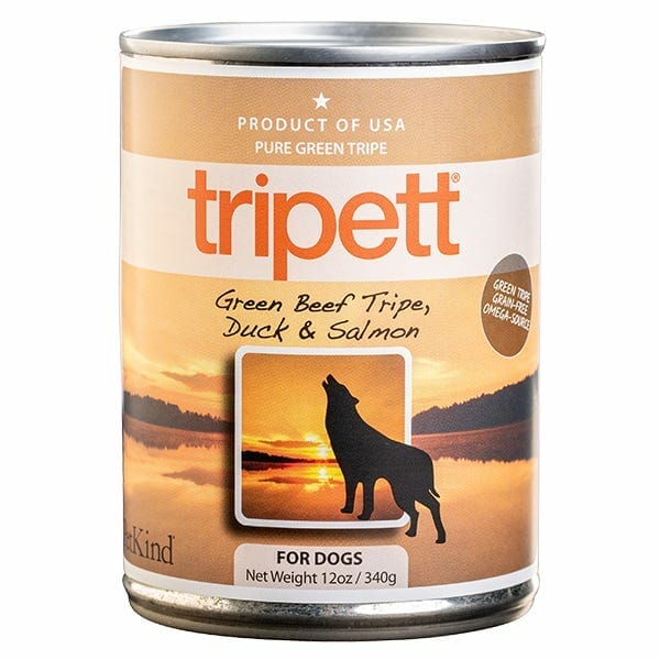 Petkind – Tripett tripes vertes boeuf, canard et saumon – 396g