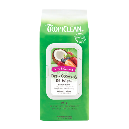 Tropiclean – Lingettes nettoyantes baies et noix de coco