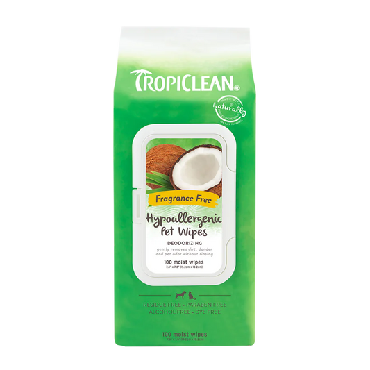 Tropiclean – Lingettes hypoallergéniques pour animaux